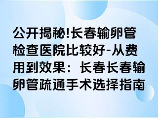 公开揭秘!长春输卵管检查医院比较好-从费用到效果：长春长春输卵管疏通手术选择指南