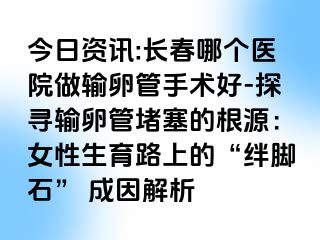 今日资讯:长春哪个医院做输卵管手术好-探寻输卵管堵塞的根源：女性生育路上的“绊脚石” 成因解析